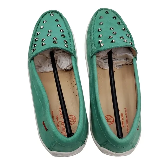 Marc Joseph | NIB Louisville Turquoise Nobuck Leather Studded Loafers Girl's 4.5