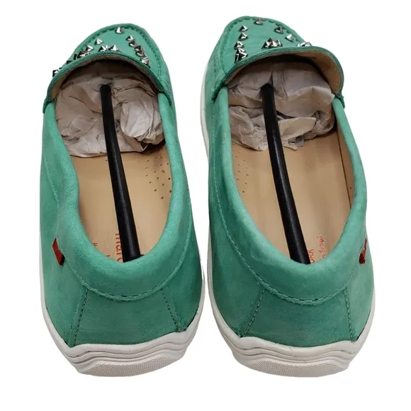 Marc Joseph | NIB Louisville Turquoise Nobuck Leather Studded Loafers Girl's 4.5