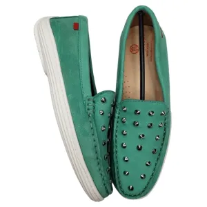 Marc Joseph | NIB Louisville Turquoise Nobuck Leather Studded Loafers Girl's 4.5