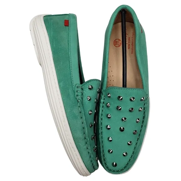 Marc Joseph | NIB Louisville Turquoise Nobuck Leather Studded Loafers Girl's 4.5