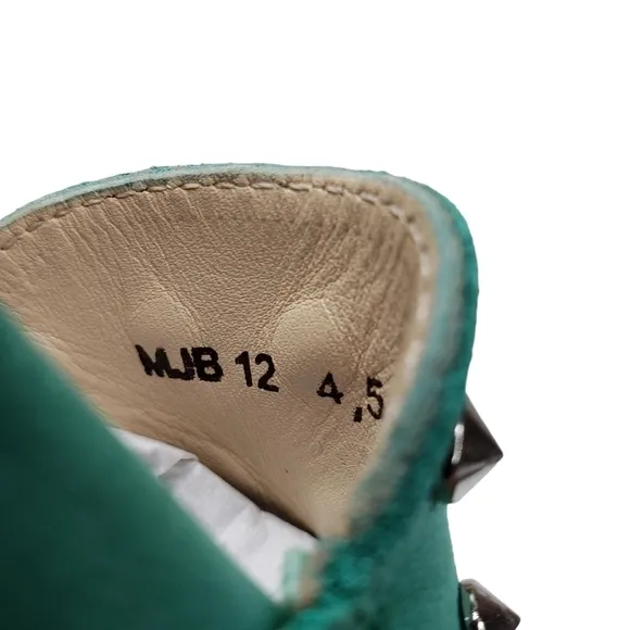Marc Joseph | NIB Louisville Turquoise Nobuck Leather Studded Loafers Girl's 4.5