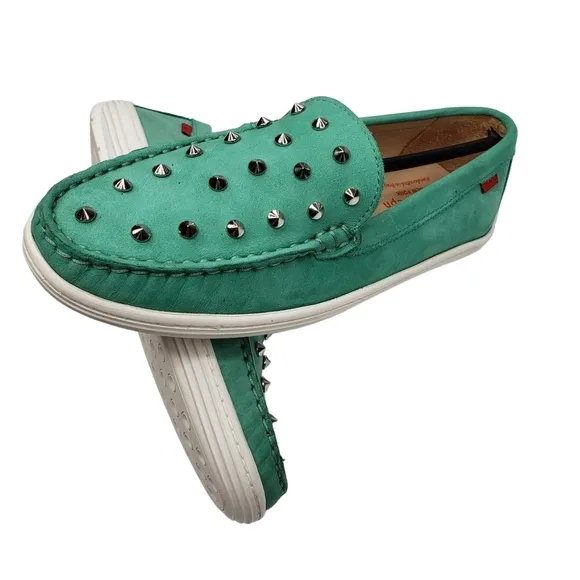 Marc Joseph | NIB Louisville Turquoise Nobuck Leather Studded Loafers Girl's 4