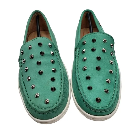 Marc Joseph | NIB Louisville Turquoise Nobuck Leather Studded Loafers Girl's 4