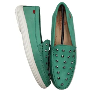 Marc Joseph | NIB Louisville Turquoise Nobuck Leather Studded Loafers Girl's 4