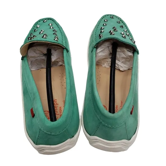 Marc Joseph | NIB Louisville Turquoise Nobuck Leather Studded Loafers Girl's 4