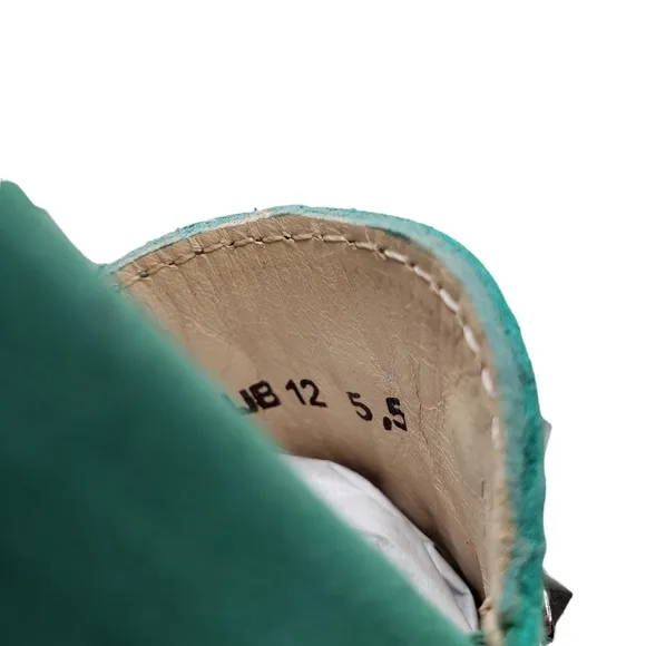Marc Joseph | NIB Louisville Turquoise Nobuck Leather Studded Loafers Girl's 5.5