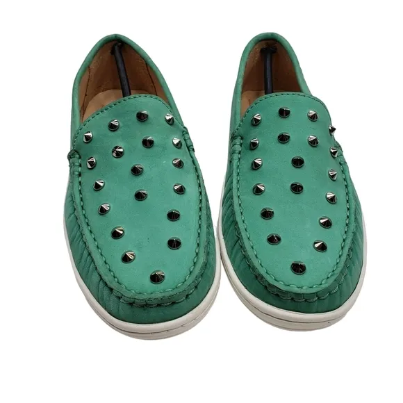 Marc Joseph | NIB Louisville Turquoise Nobuck Leather Studded Loafers Girl's 5.5