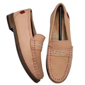 Marc Joseph | NIB Madison Blush Nobuck Silver Star Leather Loafers Girl's 10.5