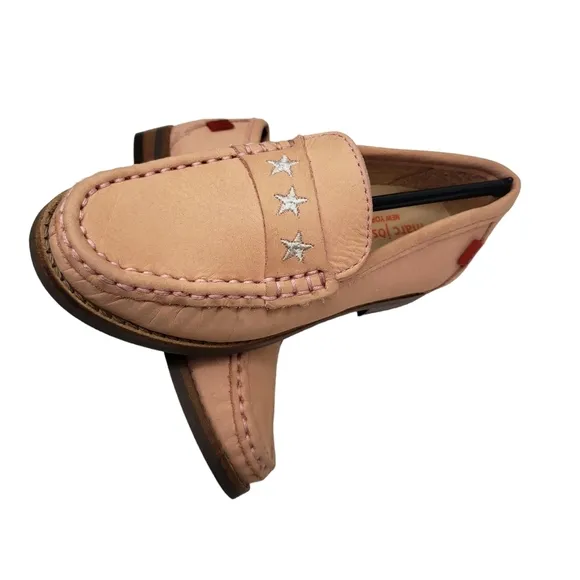 Marc Joseph | NIB Madison Blush Nobuck Silver Star Leather Loafers Girl's 10.5