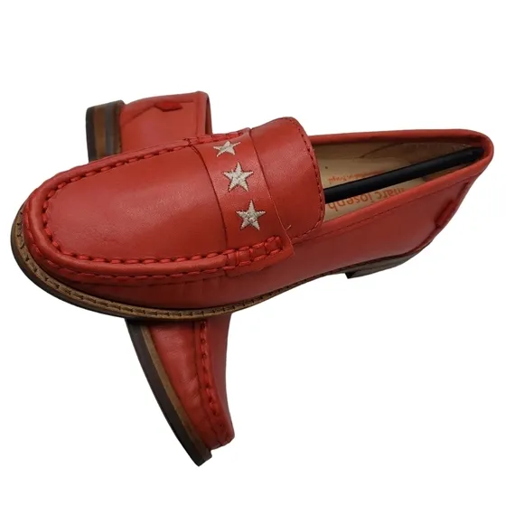 Marc Joseph | NIB Madison Coral Napa Silver Star Leather Loafers Girl's 12