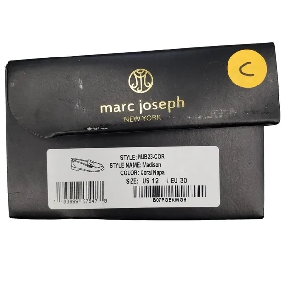 Marc Joseph | NIB Madison Coral Napa Silver Star Leather Loafers Girl's 12