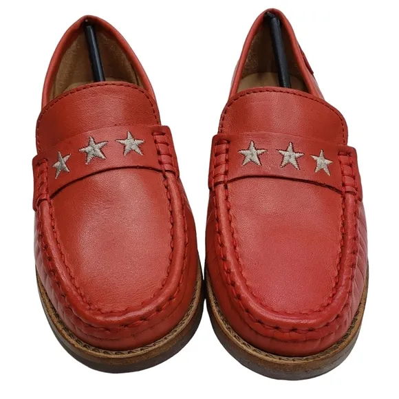 Marc Joseph | NIB Madison Coral Napa Silver Star Leather Loafers Girl's 12