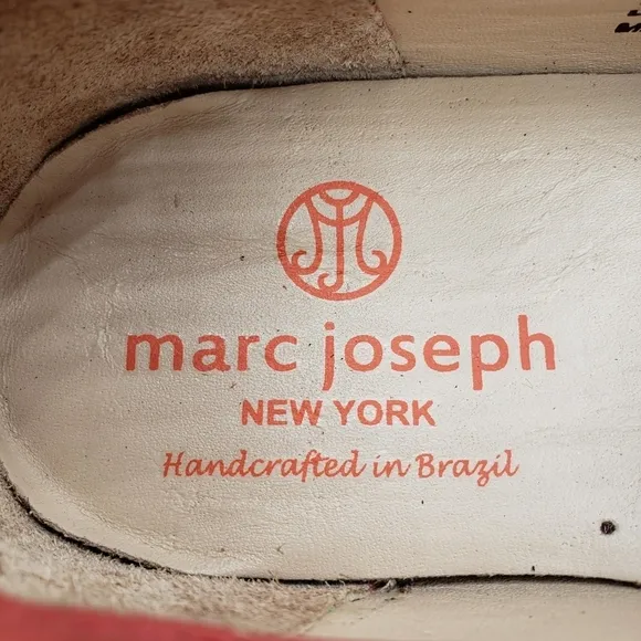 Marc Joseph | NIB Madison Coral Napa Silver Star Preppy Leather Loafers Girl's 3