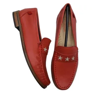 Marc Joseph | NIB Madison Coral Napa Silver Star Preppy Leather Loafers Girl's 3