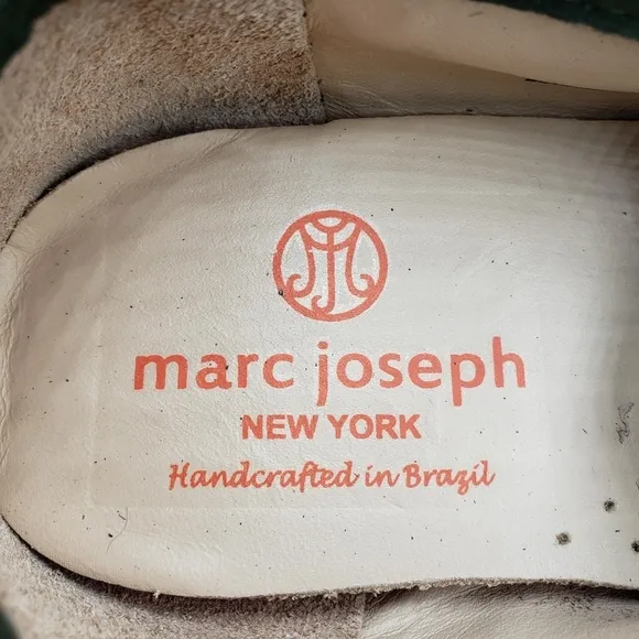 Marc Joseph | NIB Madison Forest Green Gold Star Leather Loafers Girl's 3.5