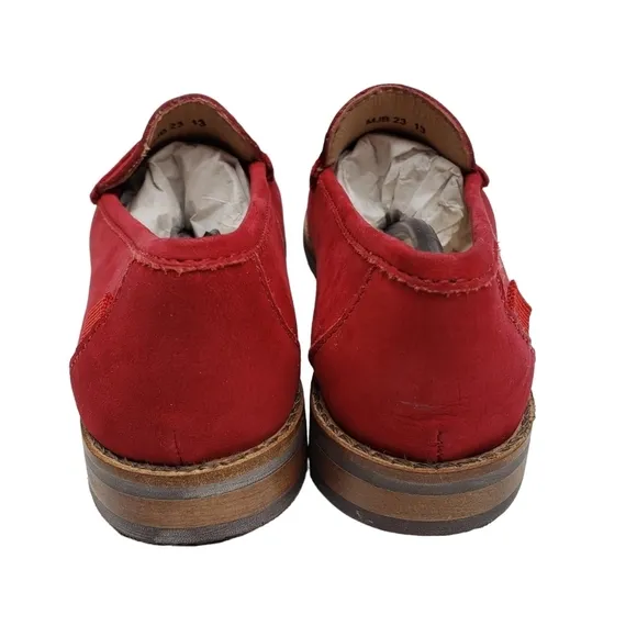 Marc Joseph | NIB Madison Red Nobuck Gold Star Preppy Leather Loafers Girl's 13