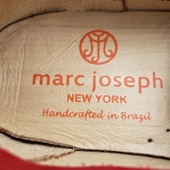 Marc Joseph | NIB Madison Red Nobuck Gold Star Preppy Leather Loafers Girl's 13