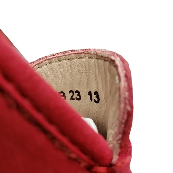 Marc Joseph | NIB Madison Red Nobuck Gold Star Preppy Leather Loafers Girl's 13