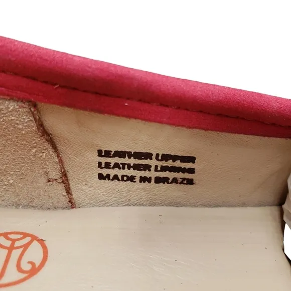 Marc Joseph | NIB Madison Red Nobuck Gold Star Preppy Leather Loafers Girl's 13