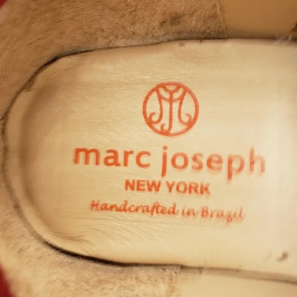 Marc Joseph | NIB Madison Red Nobuck Gold Star Preppy Leather Loafers Girl's 3.5