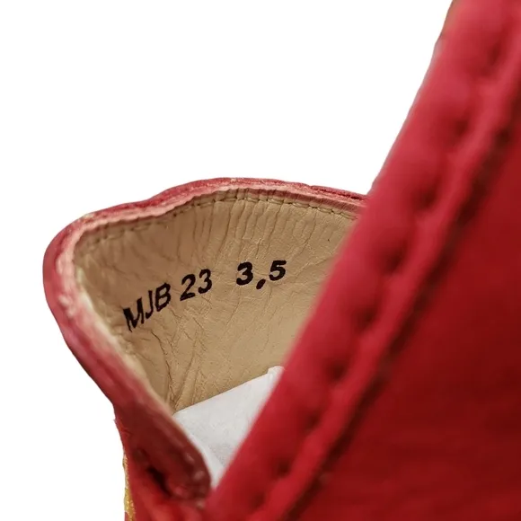 Marc Joseph | NIB Madison Red Nobuck Gold Star Preppy Leather Loafers Girl's 3.5