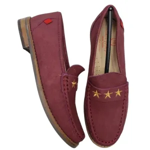 Marc Joseph | NIB Madison Wine Nobuck Gold Star Preppy Leather Loafers Girl's 2