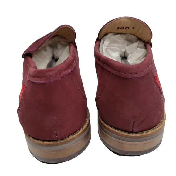 Marc Joseph | NIB Madison Wine Nobuck Gold Star Preppy Leather Loafers Girl's 2