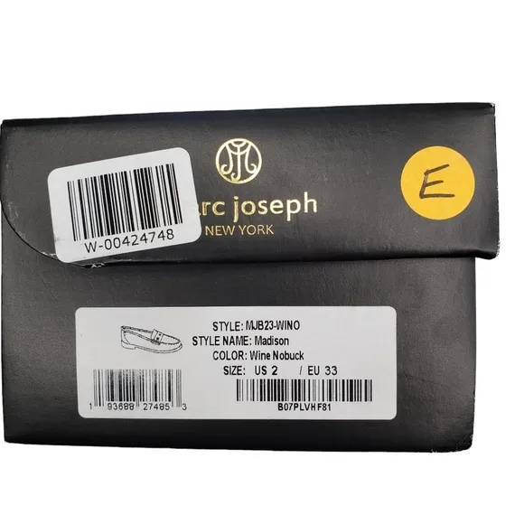 Marc Joseph | NIB Madison Wine Nobuck Gold Star Preppy Leather Loafers Girl's 2