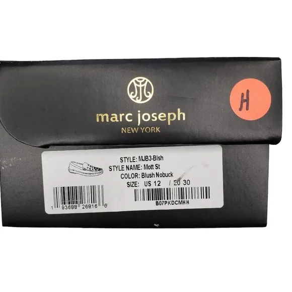 Marc Joseph | NIB Mott St Blush Nobuck Silver Grommet Leather Loafers Girl's 12