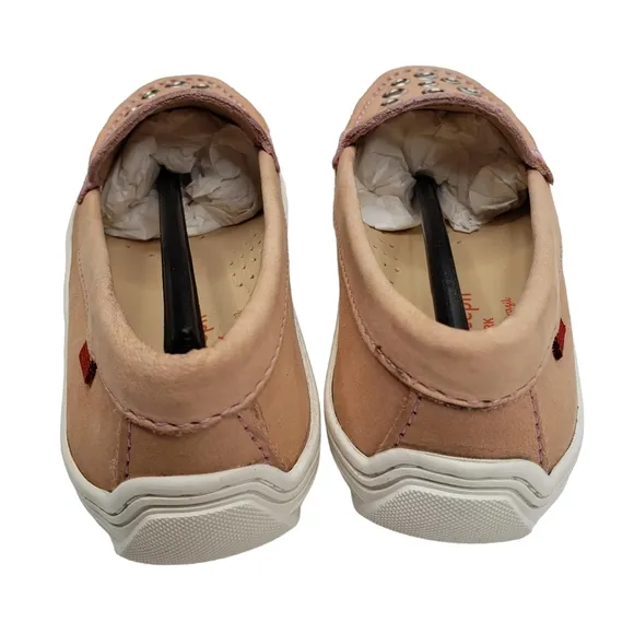 Marc Joseph | NIB Mott St Blush Nobuck Silver Grommet Leather Loafers Girl's 12