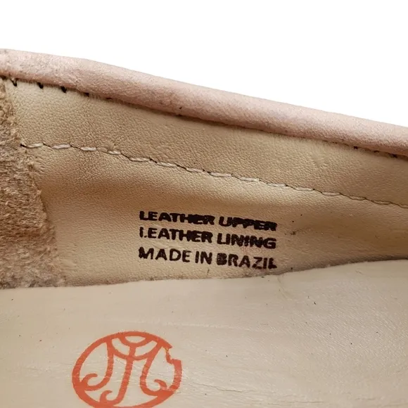 Marc Joseph | NIB Mott St Blush Nobuck Silver Grommet Leather Loafers Girl's 12
