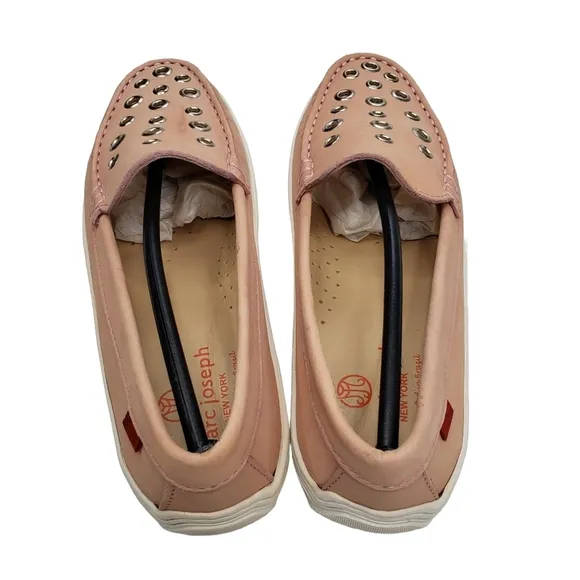 Marc Joseph | NIB Mott St Blush Nobuck Silver Grommet Leather Loafers Girl's 2.5