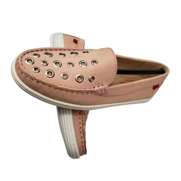 Marc Joseph | NIB Mott St Blush Nobuck Silver Grommet Leather Loafers Girl's 2.5