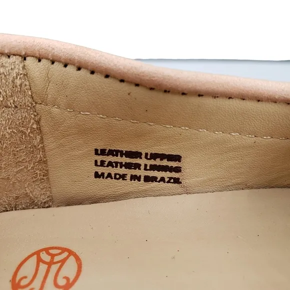 Marc Joseph | NIB Mott St Blush Nobuck Silver Grommet Leather Loafers Girl's 4.5