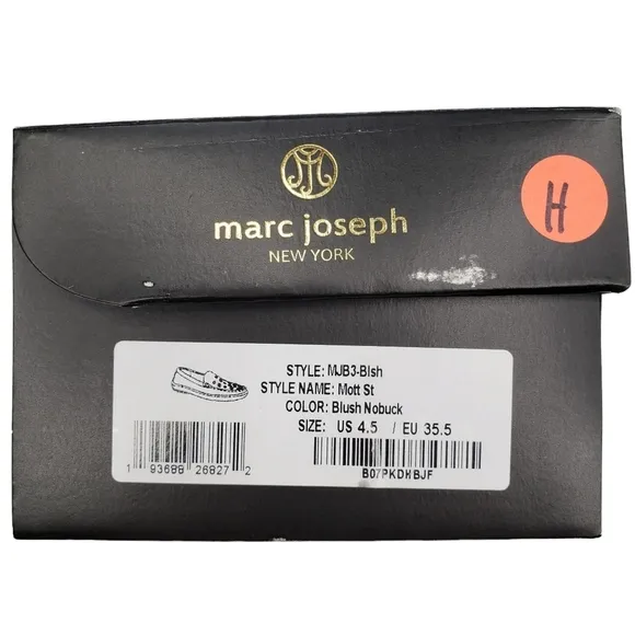 Marc Joseph | NIB Mott St Blush Nobuck Silver Grommet Leather Loafers Girl's 4.5