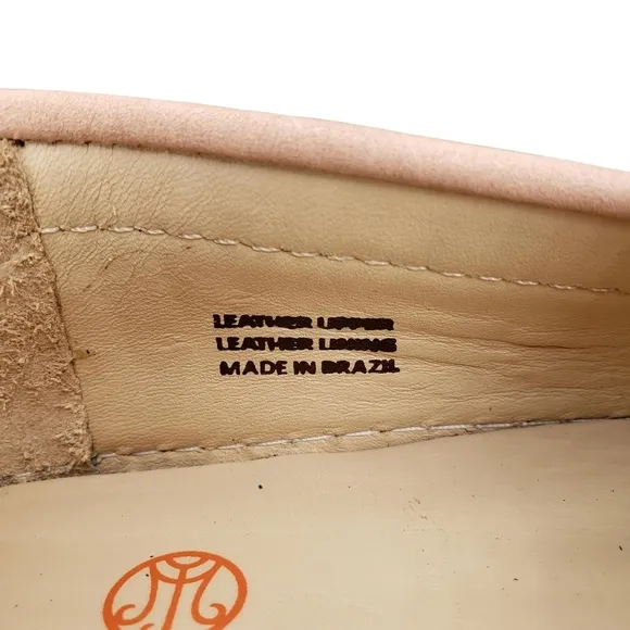 Marc Joseph | NIB Mott St Blush Nobuck Silver Grommet Leather Loafers Girl's 5.5