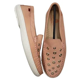Marc Joseph | NIB Mott St Blush Nobuck Silver Grommet Leather Loafers Girl's 5.5