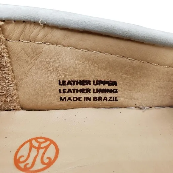 Marc Joseph | NIB Mott St Light Grey Nobuck Silver Grommet Loafers Girl's 1.5