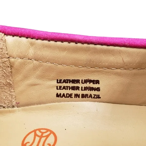 Marc Joseph | NIB Mott St Pink Nobuck Silver Grommet Leather Loafers Girl's 1