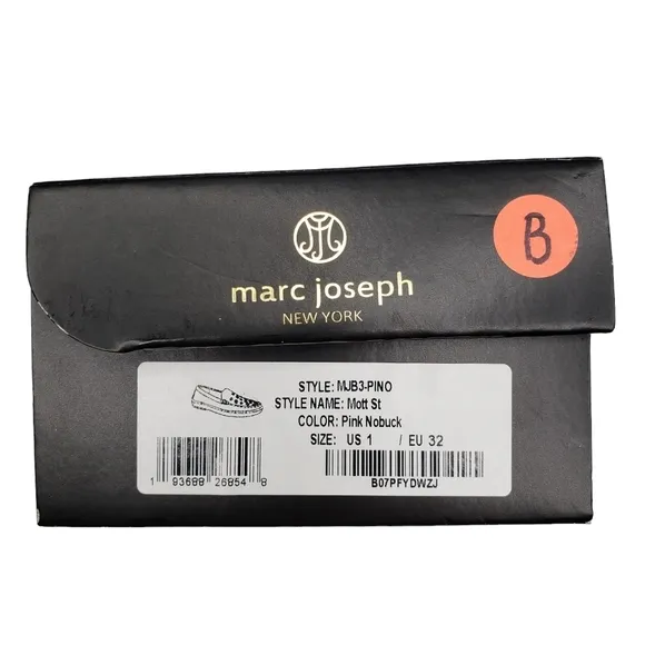 Marc Joseph | NIB Mott St Pink Nobuck Silver Grommet Leather Loafers Girl's 1