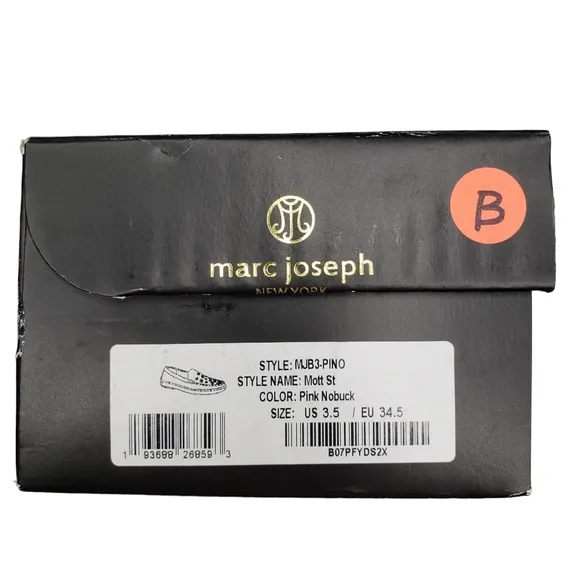 Marc Joseph | NIB Mott St Pink Nobuck Silver Grommet Leather Loafers Girl's 3.5