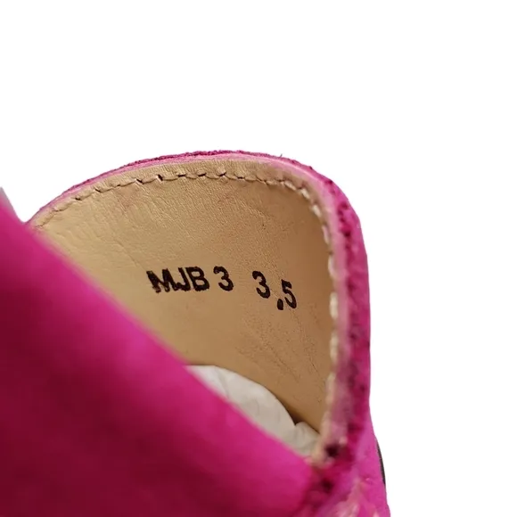 Marc Joseph | NIB Mott St Pink Nobuck Silver Grommet Leather Loafers Girl's 3.5