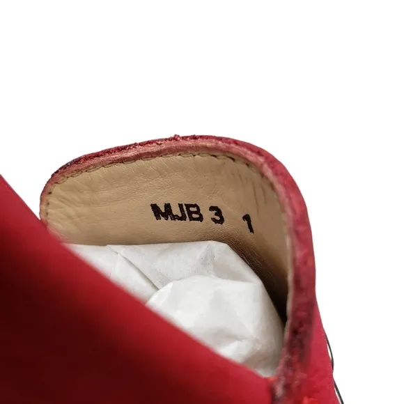 Marc Joseph | NIB Mott St Red Nobuck Silver Grommet Leather Loafers Girl's 1
