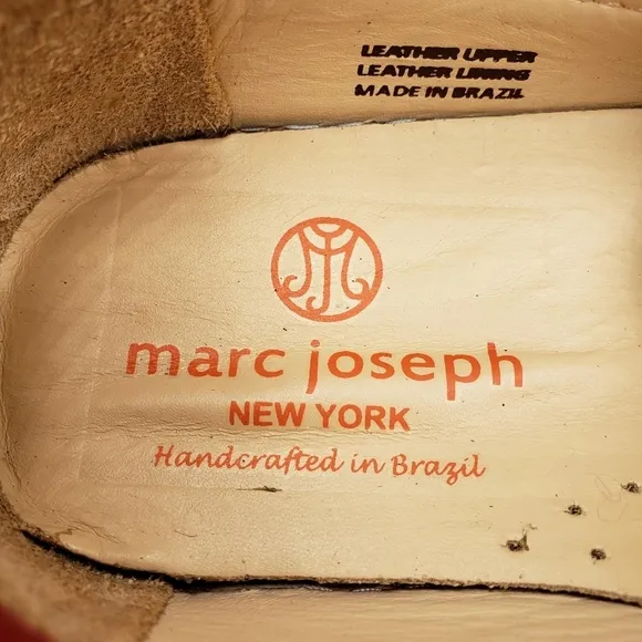 Marc Joseph | NIB Mott St Red Nobuck Silver Grommet Leather Loafers Girl's 1