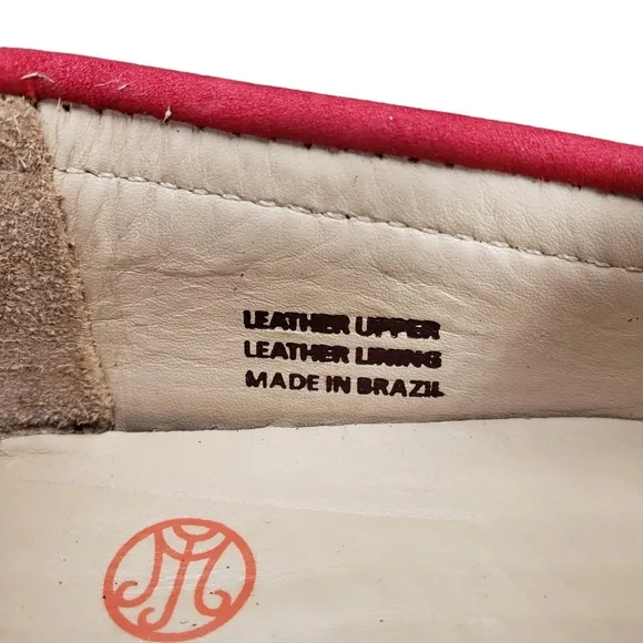 Marc Joseph | NIB Mott St Red Nobuck Silver Grommet Leather Loafers Girl's 1