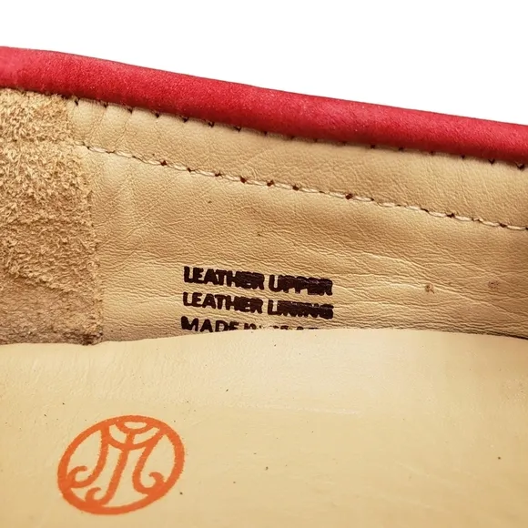 Marc Joseph | NIB Mott St Red Nobuck Silver Grommet Leather Loafers Girl's 2