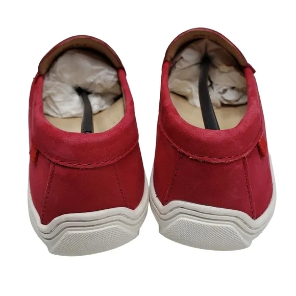 Marc Joseph | NIB Mott St Red Nobuck Silver Grommet Leather Loafers Girl's 4