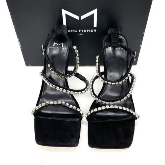 Marc Fisher Women's Dezzi Embellished Strappy High Heel Sandals Size 6 New