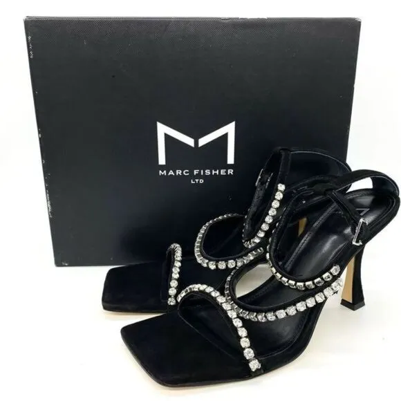 Marc Fisher Women's Dezzi Embellished Strappy High Heel Sandals Size 6 New