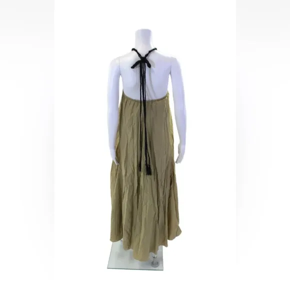 Maria Cher Elegant Green Halter Maxi Dress